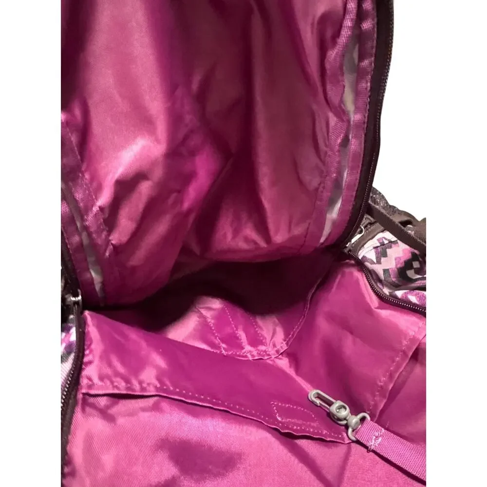 Lands' End ClassMate Large TechPack Backpack Purple Pink Geometric